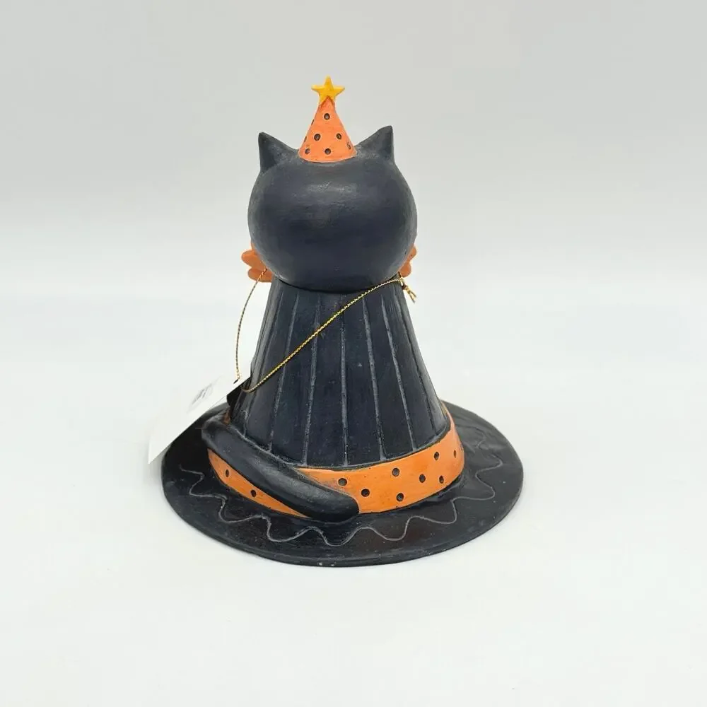 Bethany Lowe Johanna Parker Hocus Purrocus Black Cat Hat Container Halloween NEW